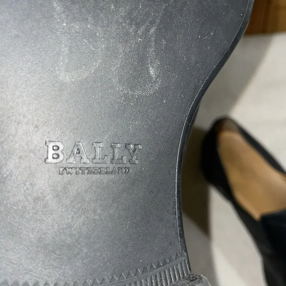 Bally Switzerland Mens Dress Loafers Size 8 EEE Black Leather Business Formal